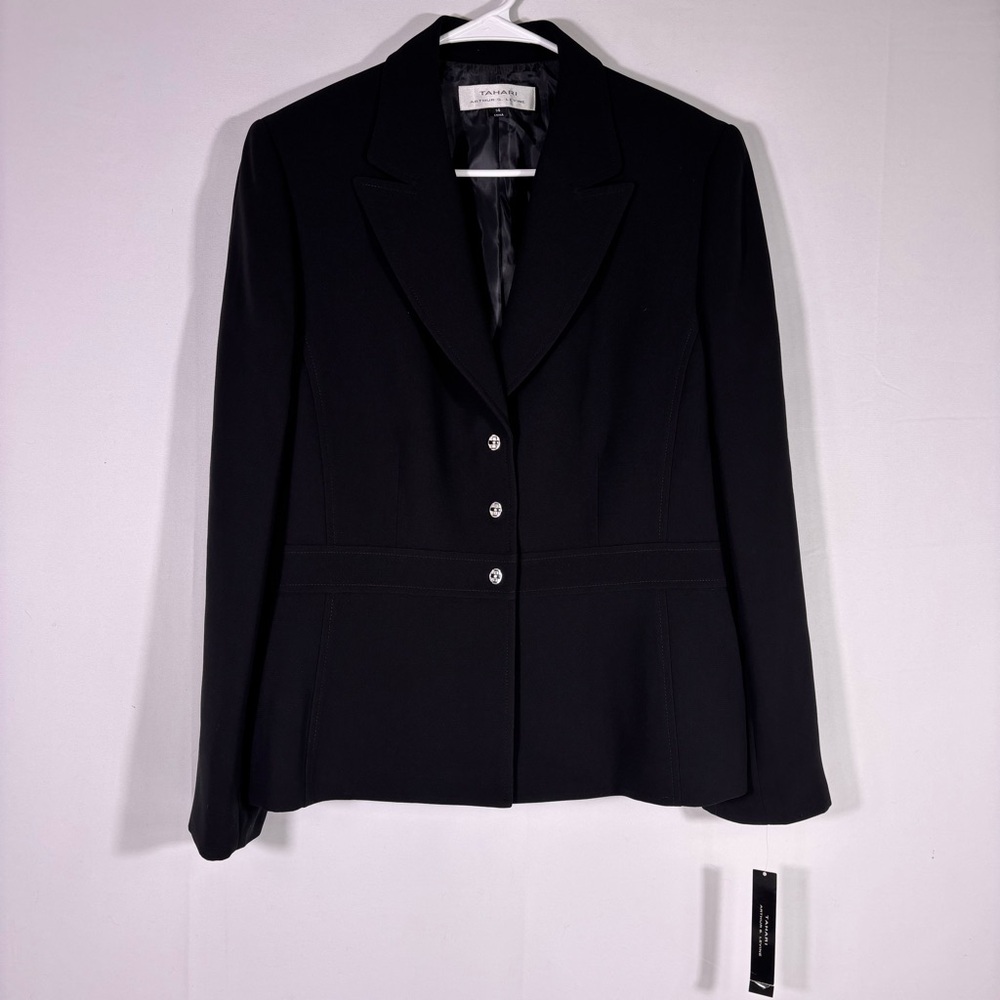 NWT Tahari ASL Classic Black Women's Blazer Size 14